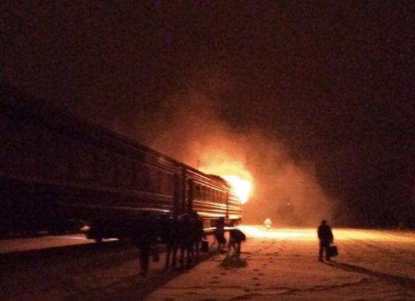 В Кобринском районе горел вагон поезда Брест-Пинск