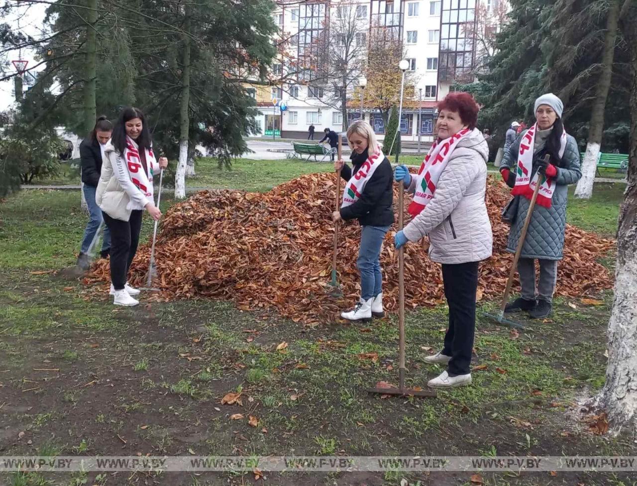 Сквер "900-лет Пинску" стал чище и уютнее благодаря стараниям активистов "Белой Руси"