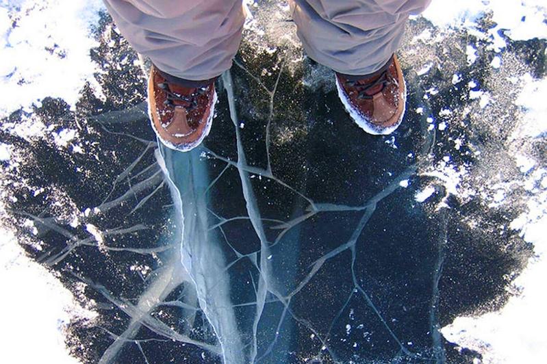 Выходя на лёд, соблюдайте меры безопасности
