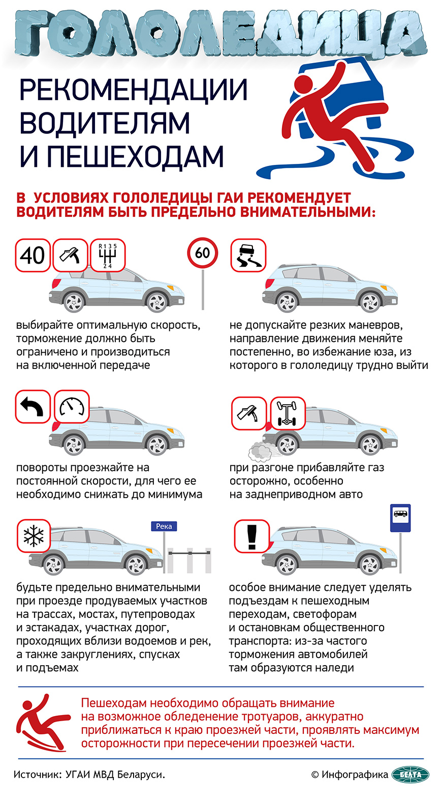 ГАИ настоятельно рекомендует водителям учитывать погодные и дорожные условия