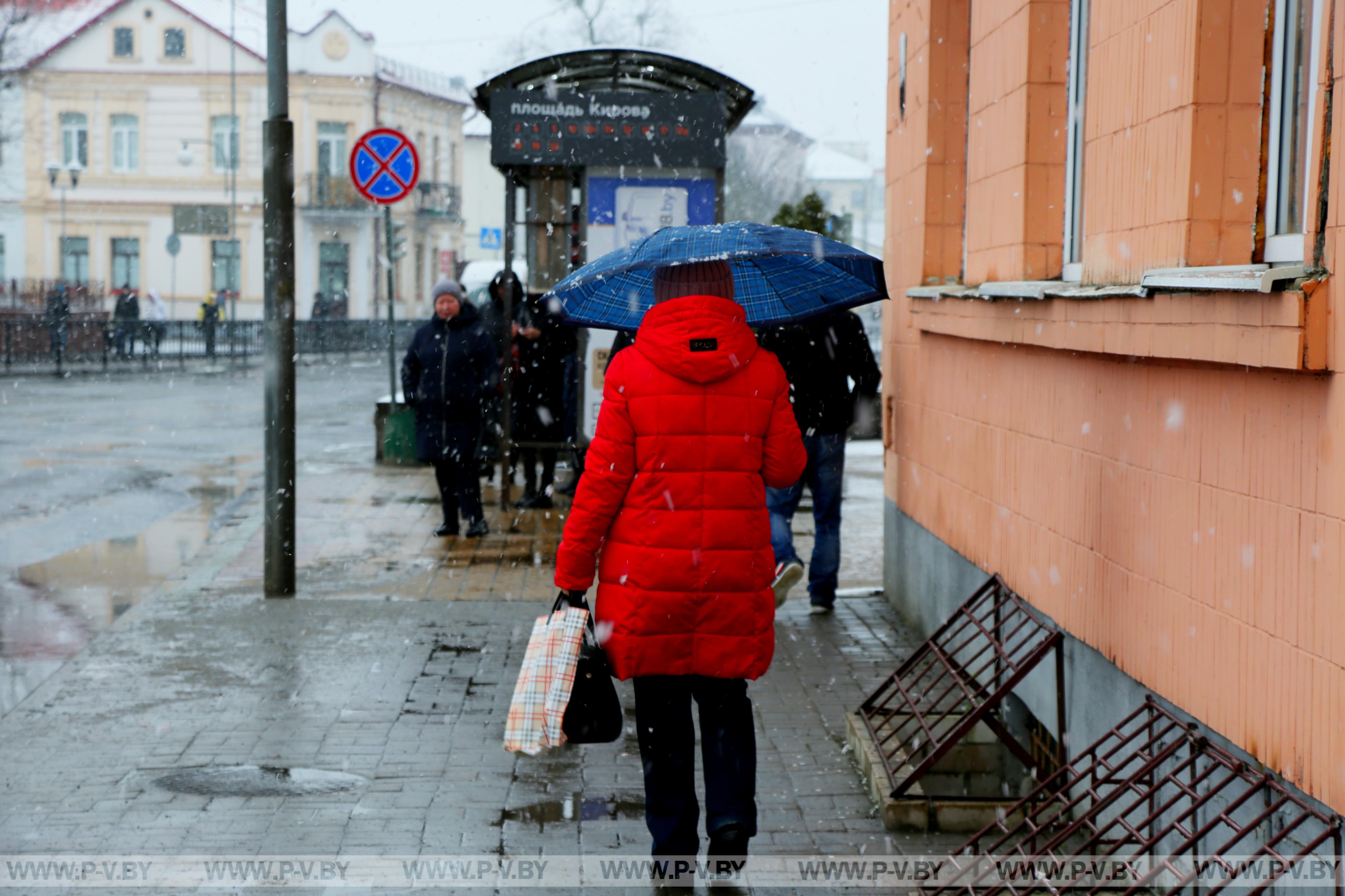 Весна капризничает: в городе над Пиной мокрый снег Весна капризничает: в городе над Пиной мокрый снег