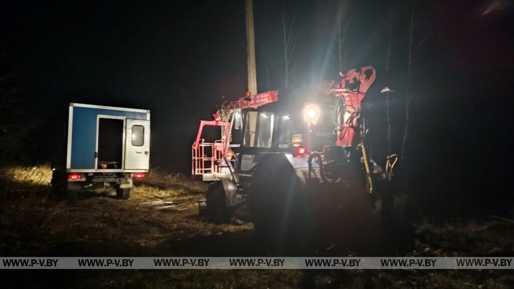 В Пинском районе после непогоды от населения поступило 53 сигнала о проблемах с электроснабжением