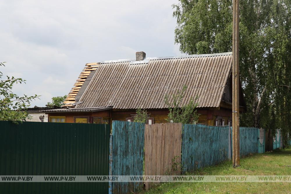 Помощник Президента Александр Ломский посетил Пинщину, пострадавшую от сильной грозы