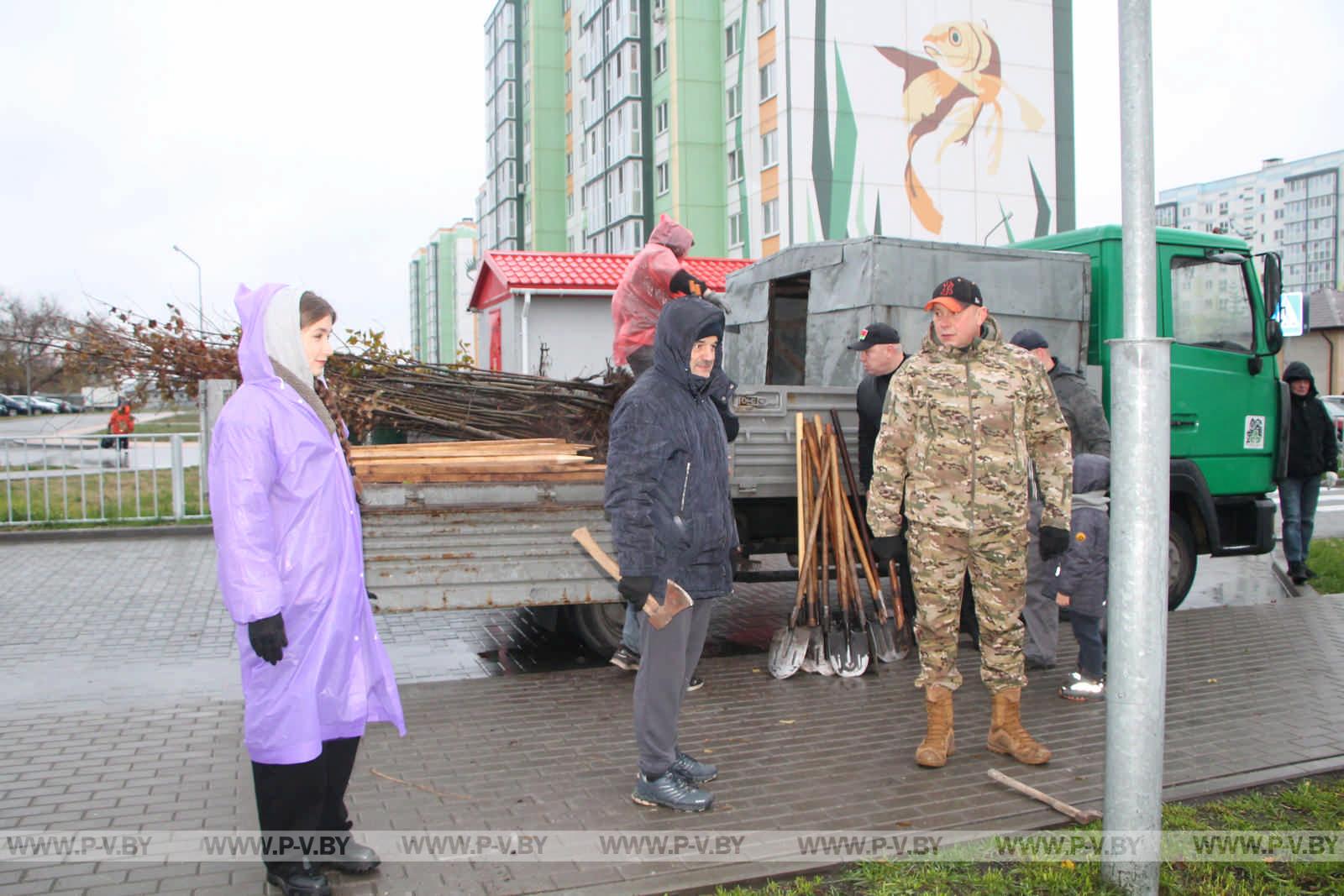 На республиканском субботнике высаживали деревья и убирали территории