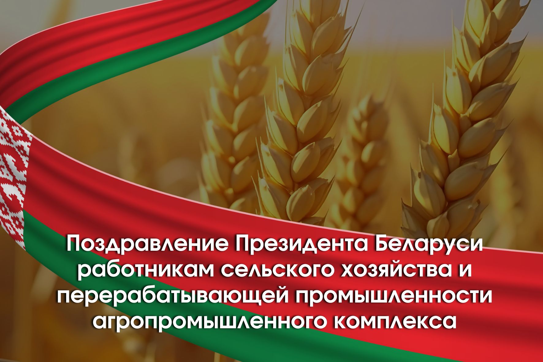 Поздравление Президента Беларуси работникам сельского хозяйства и перерабатывающей промышленности агропромышленного комплекса