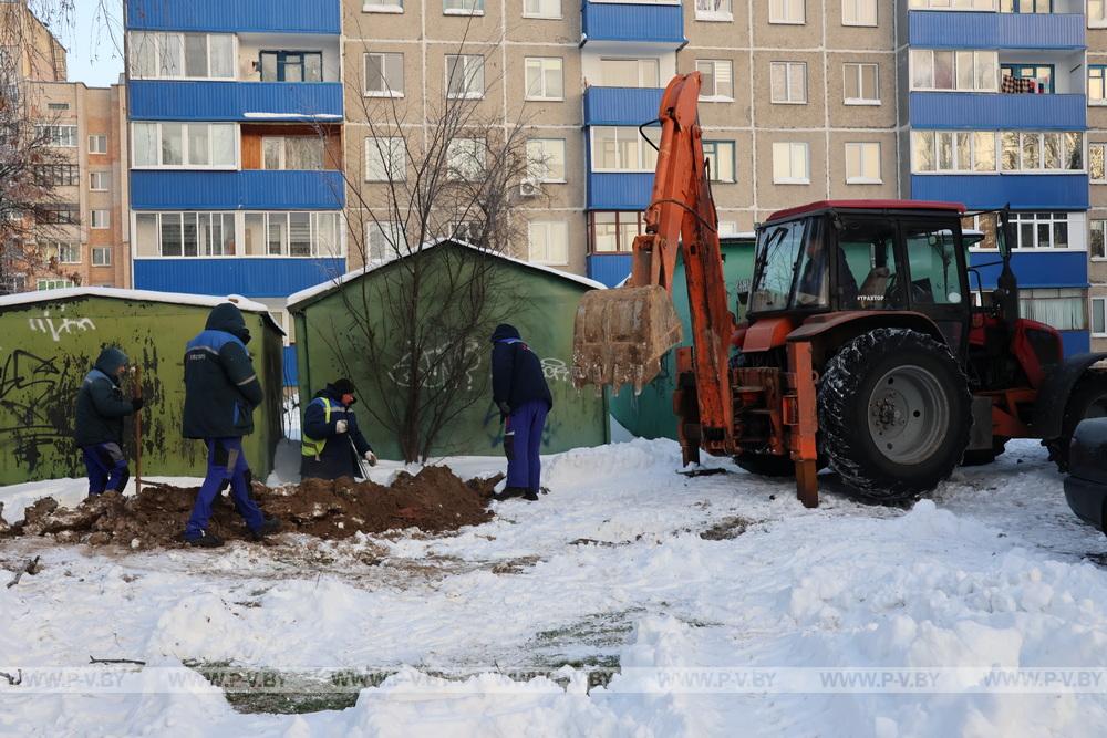В Пинске порыв водопровода ликвидировали оперативно
