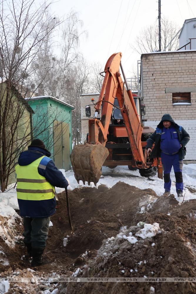 В Пинске порыв водопровода ликвидировали оперативно