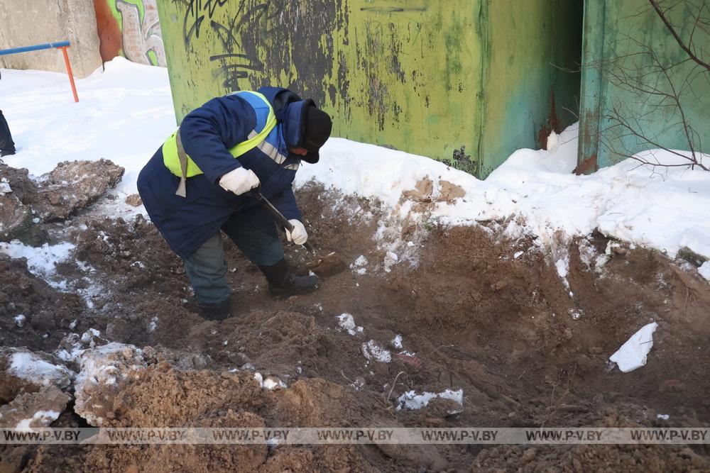 В Пинске порыв водопровода ликвидировали оперативно
