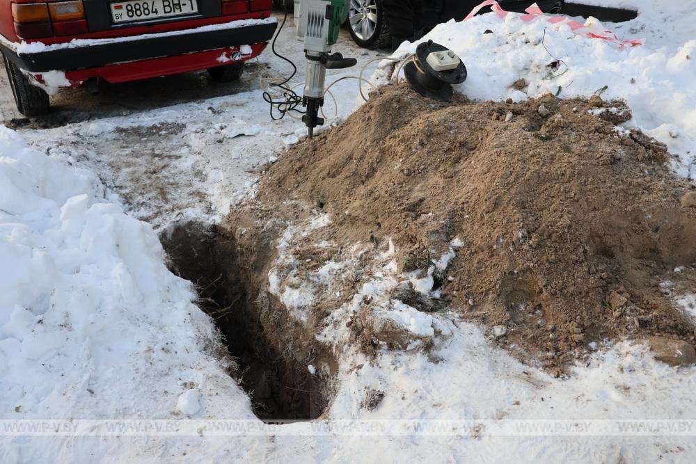 В Пинске порыв водопровода ликвидировали оперативно