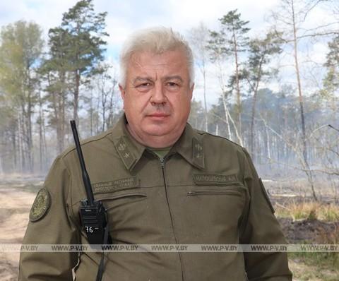 В Сошненском лесничестве Пинского лесхоза продолжается ликвидация крупного пожара