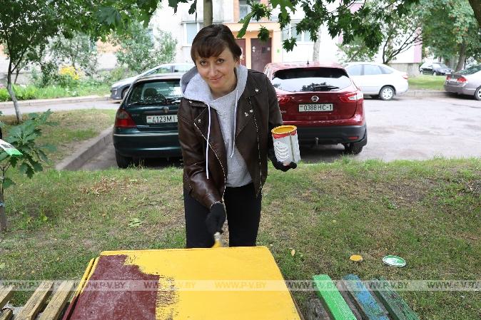 Активисты «Белой Руси» обновили двор в Пинске
