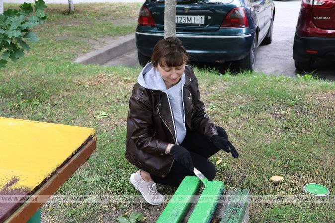 Активисты «Белой Руси» обновили двор в Пинске