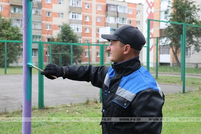 Активисты «Белой Руси» обновили двор в Пинске