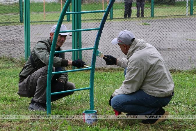 Активисты «Белой Руси» обновили двор в Пинске