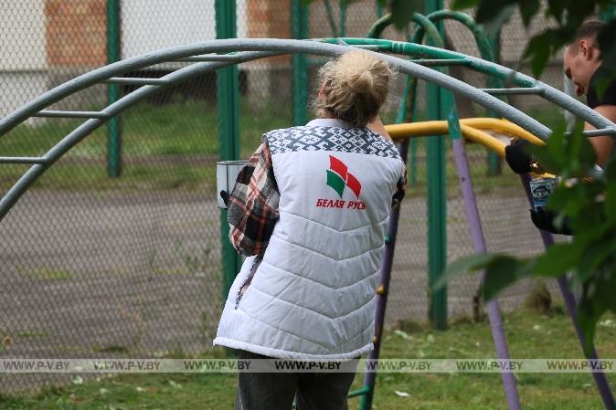 Активисты «Белой Руси» обновили двор в Пинске