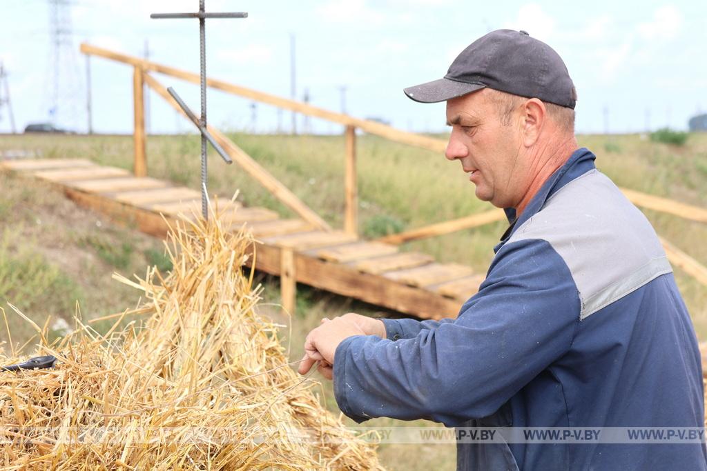 Соломенную сказку у дороги создали работники ОАО «Почапово»